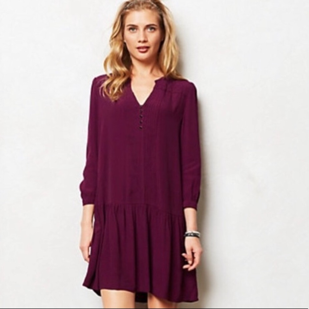 Anthropologie Mauve Galina dress